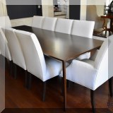 F09. Restoration Hardware dining table. 30”h x 108”w x 42”d 